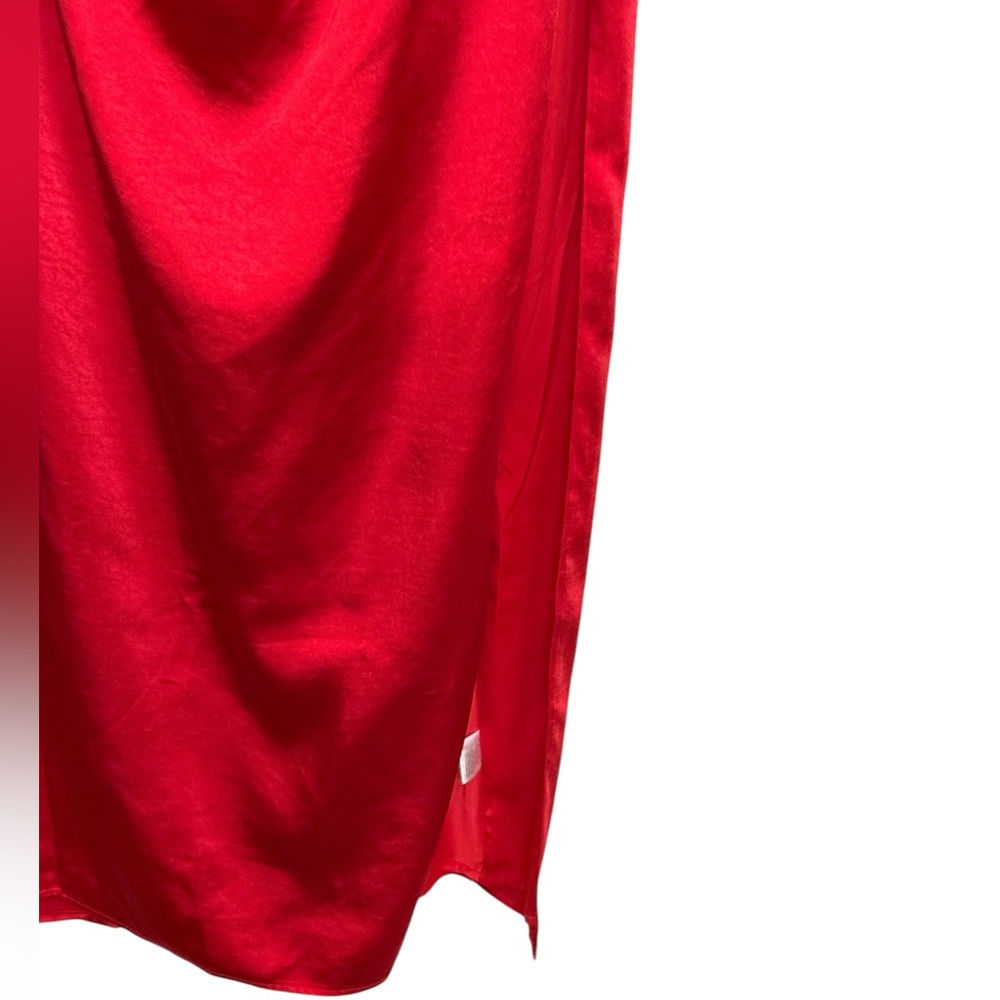 NWT Meshki Aminah Draped Strapless Satin Maxi Dress in red Size XXL - Picture 12 of 16